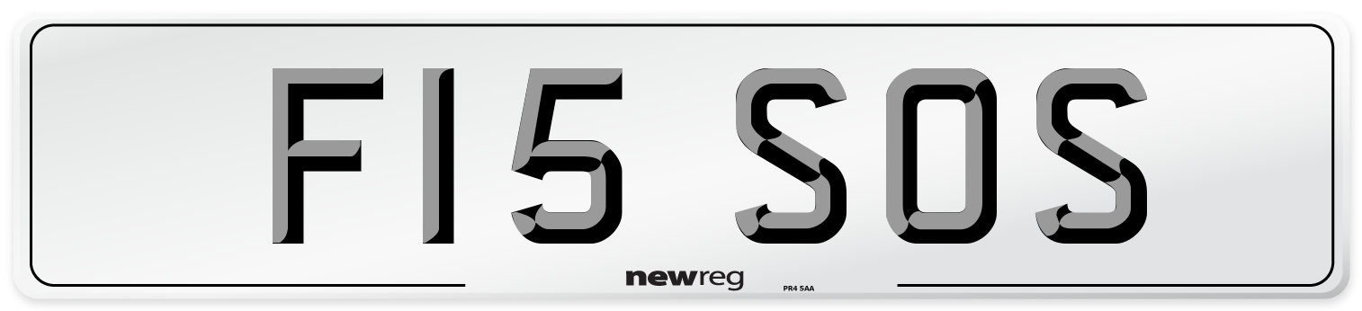 F15 SOS Number Plate from New Reg